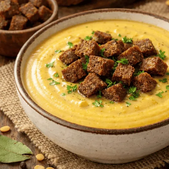 Product image: Pea cream soup with croutons